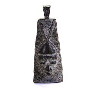 Designer Antique Face Cow Bell Statue Gray 12.5"